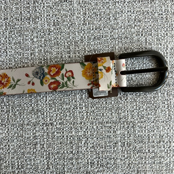 Patricia Nash Vietri Leather Belt Mini Meadows Floral Print Ivory Small NWT - Picture 7 of 9